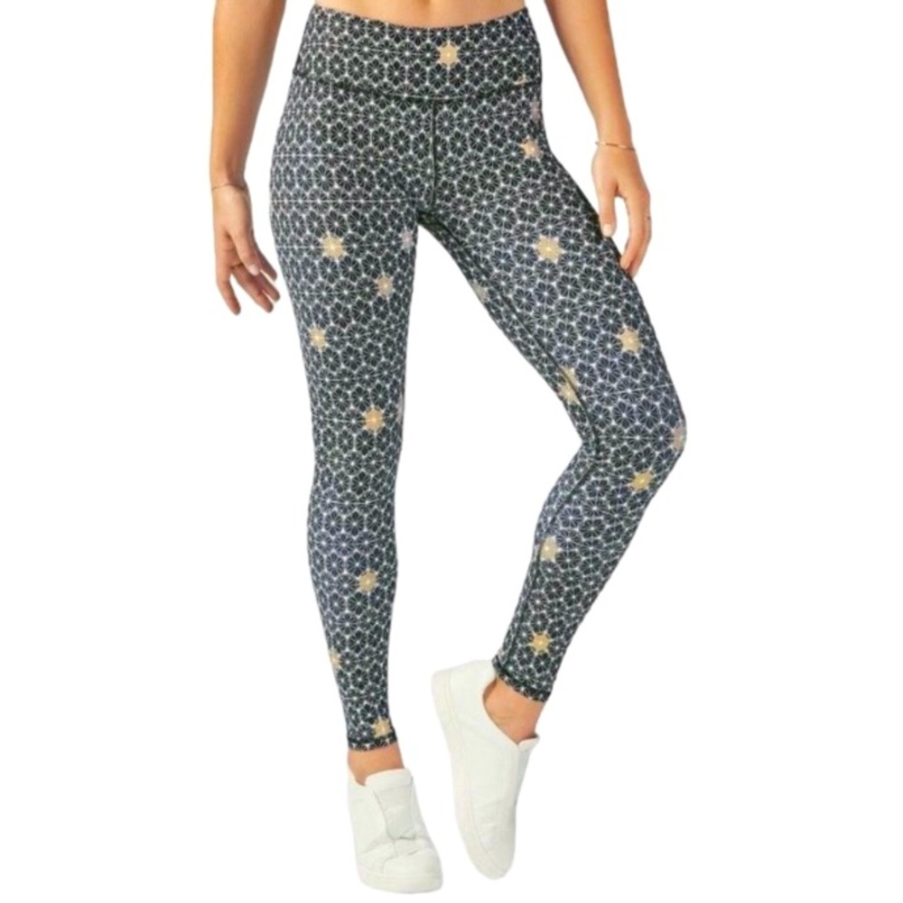Fabletics Stardust Sparkle Print Metallic Geometric Leggings Size L